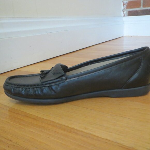 Women's Black SAS Penny Loafers Wedges Slip On Shoes Size 10 M EUC - Picture 6 of 10